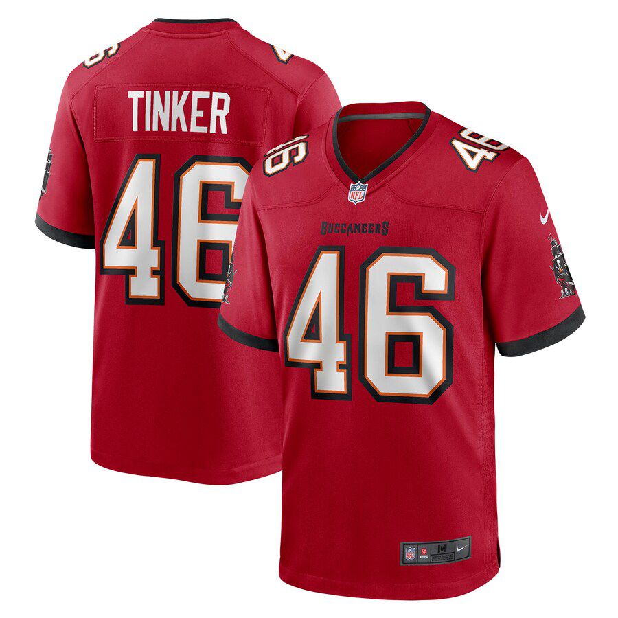 Men Tampa Bay Buccaneers 46 Carson Tinker Nike Red Game NFL Jersey